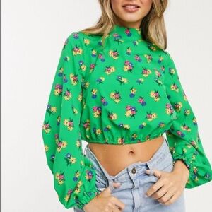 Elasticated waist top in floral print